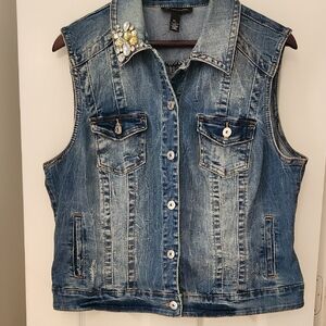INC International Concepts Blue Denim Vest
